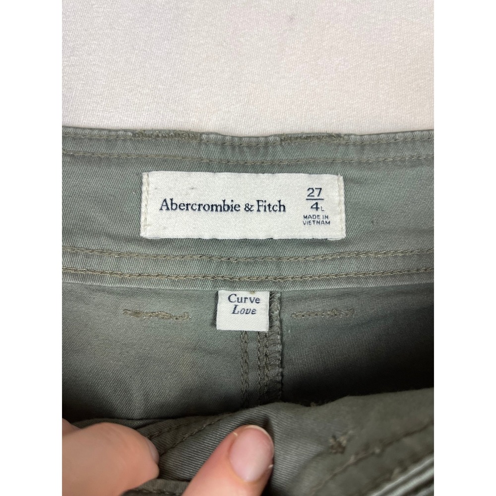 Abercrombie & Fitch Curve Love Relaxed Cargo Pants Olive Green 4L 27 High Rise - Picture 3 of 9